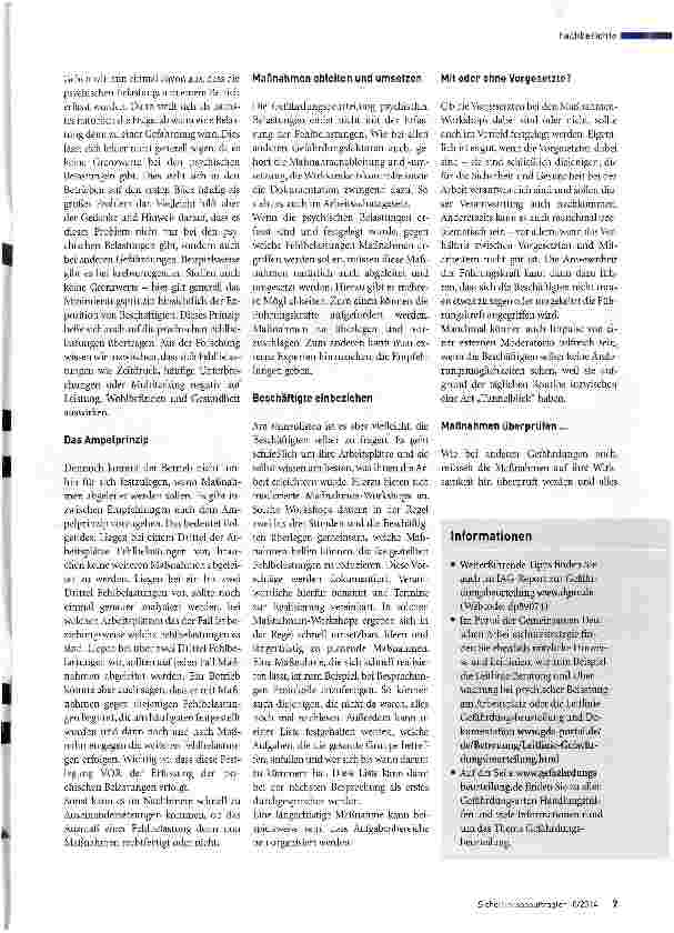 Vorschauseite 2: Gefährdungsbeurteilung psychischer Belastungen: Wie geht das denn in der Praxis? Teil 2