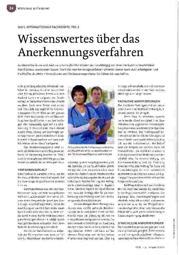 Vorschauseite 1: Wissenswertes über das Anerkennungsverfahren
