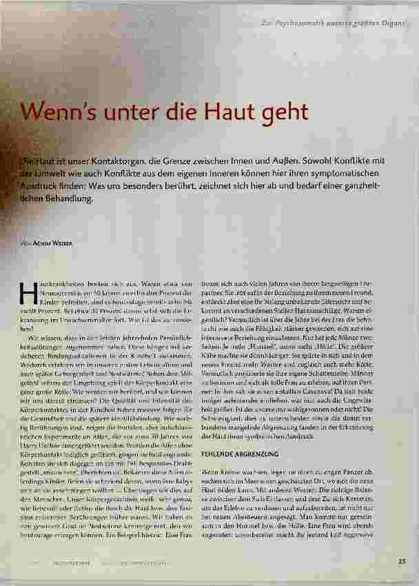 Vorschauseite 2: Wenn es unter die haut geht