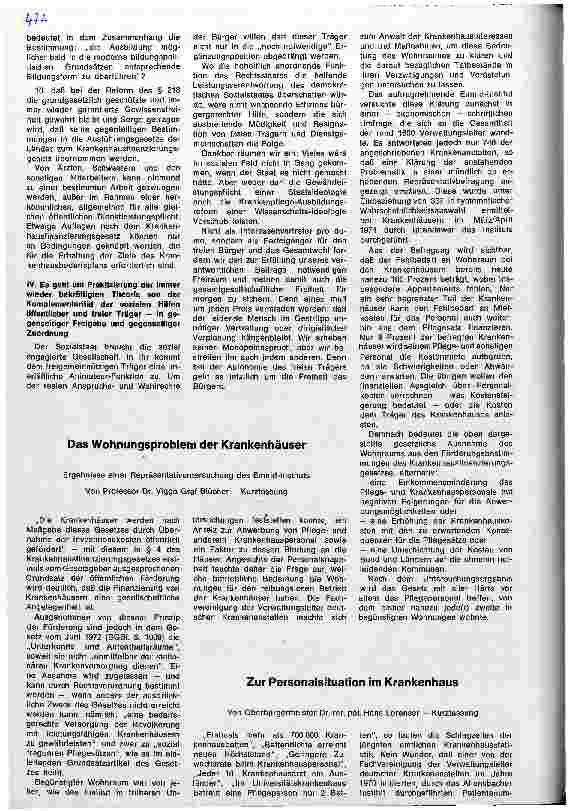Vorschauseite 1: Zur Personalsituation im Krankenhaus