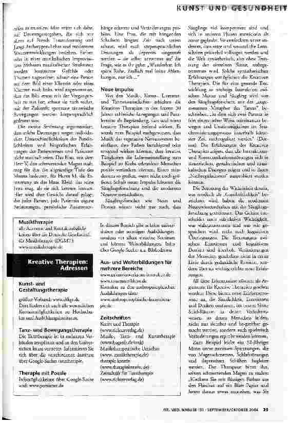Vorschauseite 3: Wenn Worte allein nicht reichen. Kreative Therapien im Überblick
