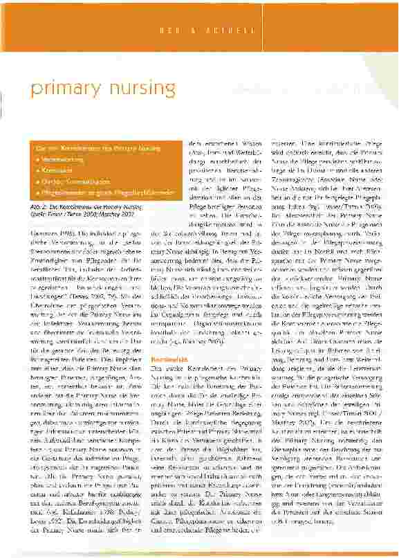 Vorschauseite 2: primary nursing - ein weg zur professionalisierung in der pflege?
