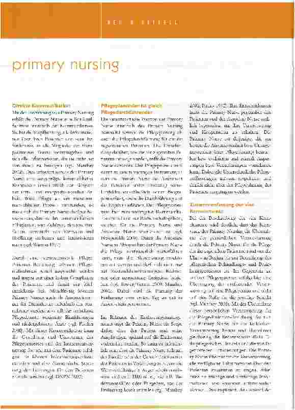 Vorschauseite 3: primary nursing - ein weg zur professionalisierung in der pflege?