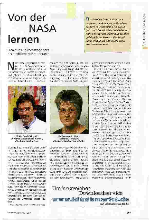 Vorschauseite 1: Von der NASA lernenProaktives Risikomanagement bei medikamentöser Therapie