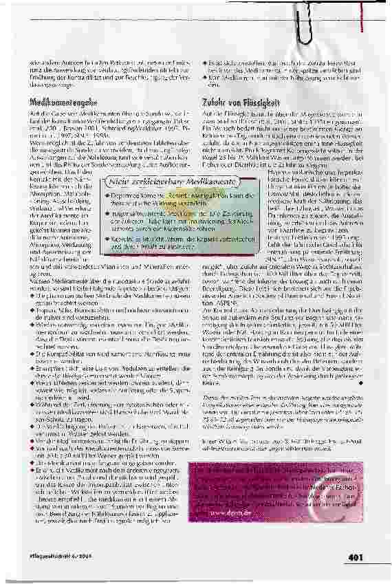 Vorschauseite 6: Noch viele offene FragenEvidenzbasierte Pflege von enteral ernährten Patienten - Teil 1