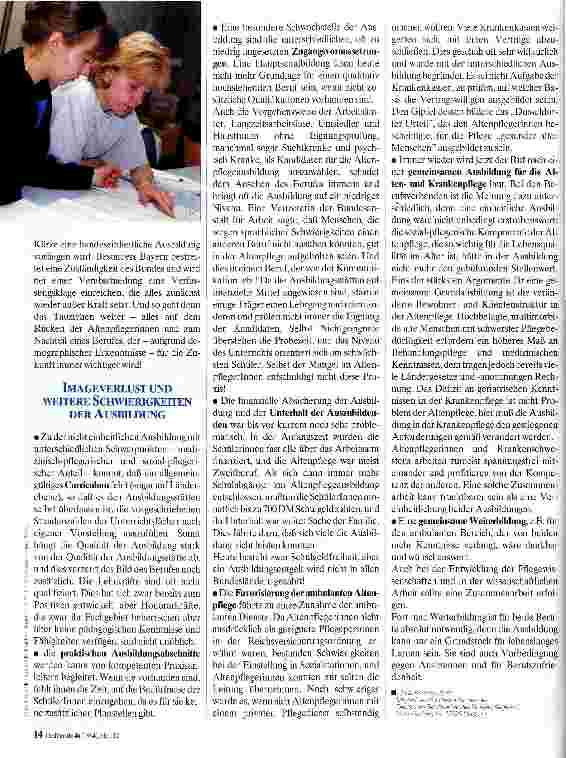 Vorschauseite 2: Ausbildung in der Altenpflege Perspektiven aus aktueller Sicht