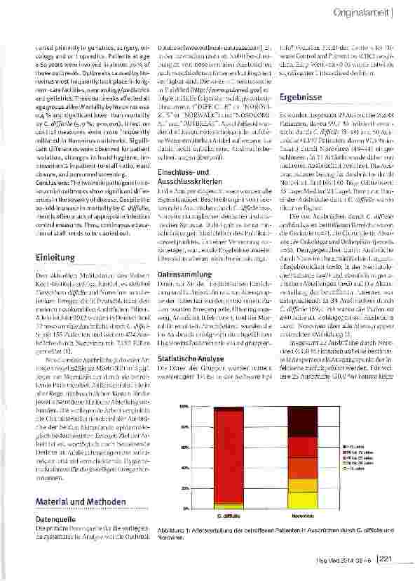 Vorschauseite 2: Nosokomiale Ausbrüche durch Clostridium difficile und Noroviren - Ergebnisse eines systematischen Reviews