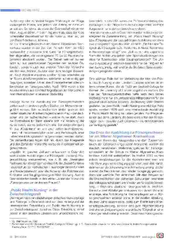 Vorschauseite 2: Die österreichische „Fürsorgeschwester und die „Gesundheitsund Krankenschwester Public Health