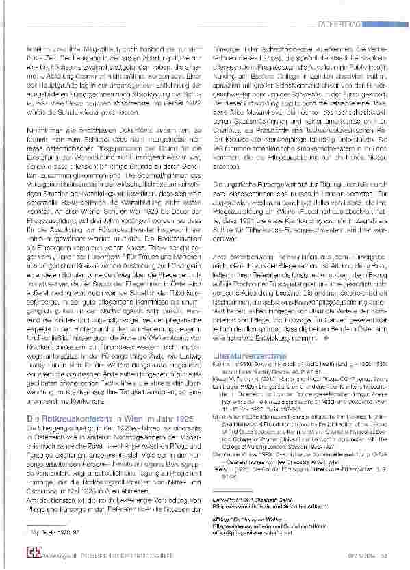 Vorschauseite 3: Die österreichische „Fürsorgeschwester und die „Gesundheitsund Krankenschwester Public Health