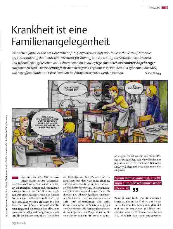 Vorschauseite 1: Krankheit ist eine Familienangelegenheit