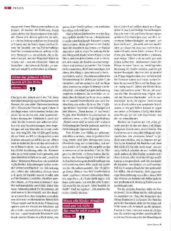 Vorschauseite 2: Krankheit ist eine Familienangelegenheit