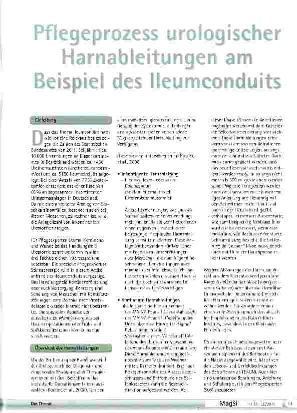 Vorschauseite 1: Pflegeprozess urologischer Harnableitung am Beispiel des Ileuconduits