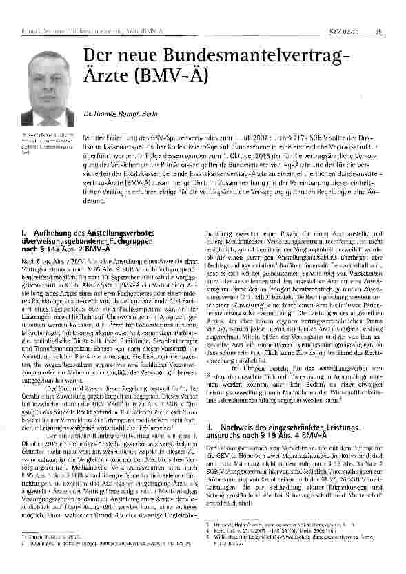 Vorschauseite 1: Der neue Bundesmantelvertrag-Ärzte (BMV-Ä)
