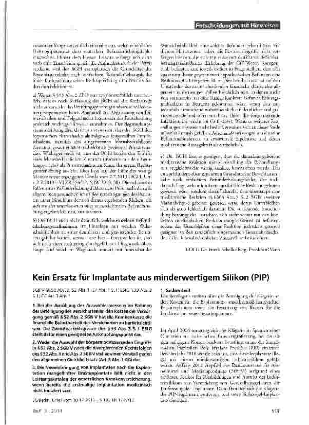 Vorschauseite 3: Zum Umfang der Haftung im Falle eines Gesundheitsschadens aufgrund eines ärztlichen Befunderhebungsfehlers BGB §823 Abs. 1; ZPO §§286, 287