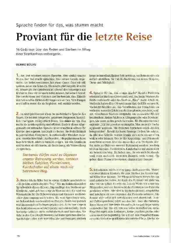 Vorschauseite 1: Proviant für die letzte Reise