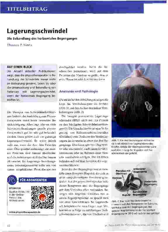 Vorschauseite 1: Lagerungsschwindel