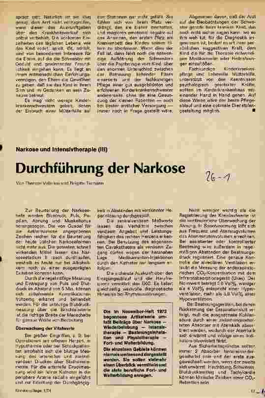Vorschauseite 1: Durchführung der Narkose