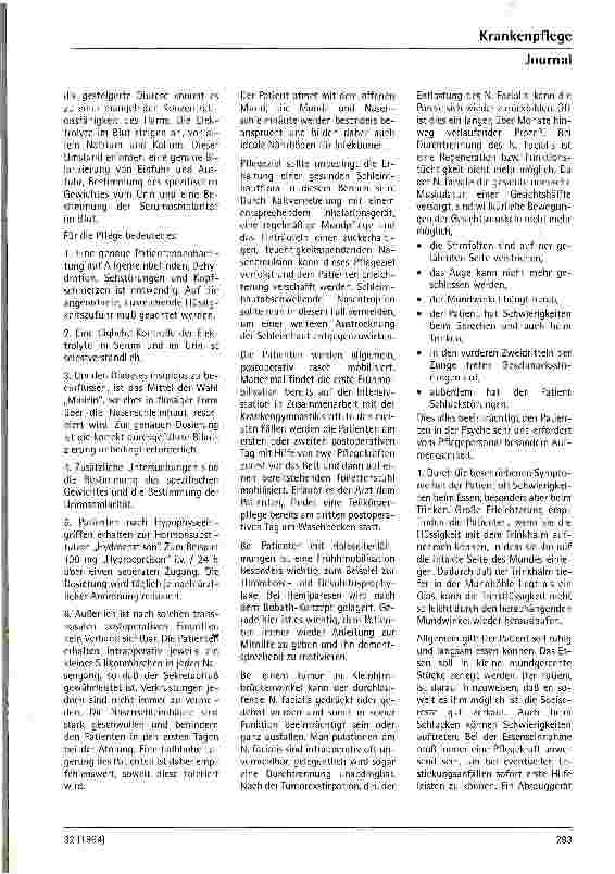 Vorschauseite 3: Postoperative Versorgung nach Hirntumorpatienten