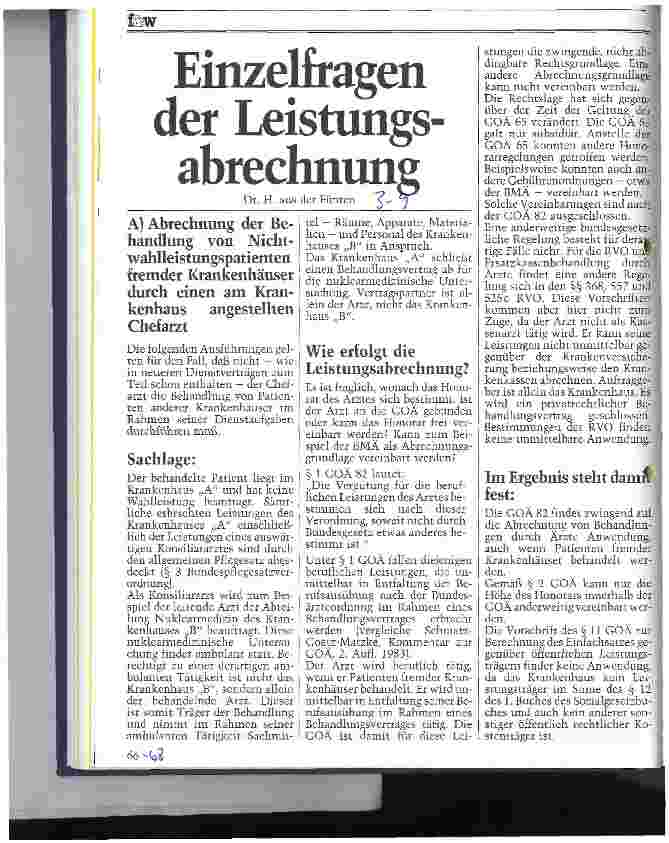 Vorschauseite 1: Einzelfragen der Leistungsabrechnung