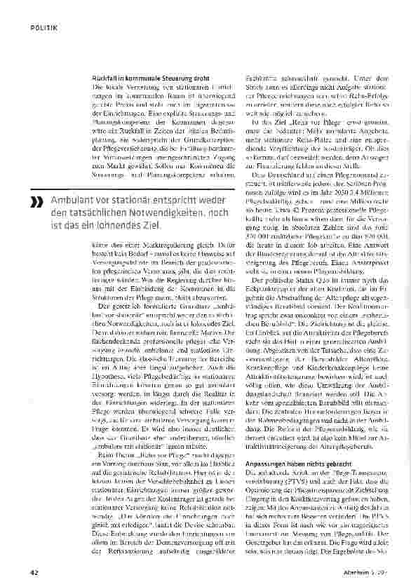 Vorschauseite 3: Quo vadis Pflegepolitik?