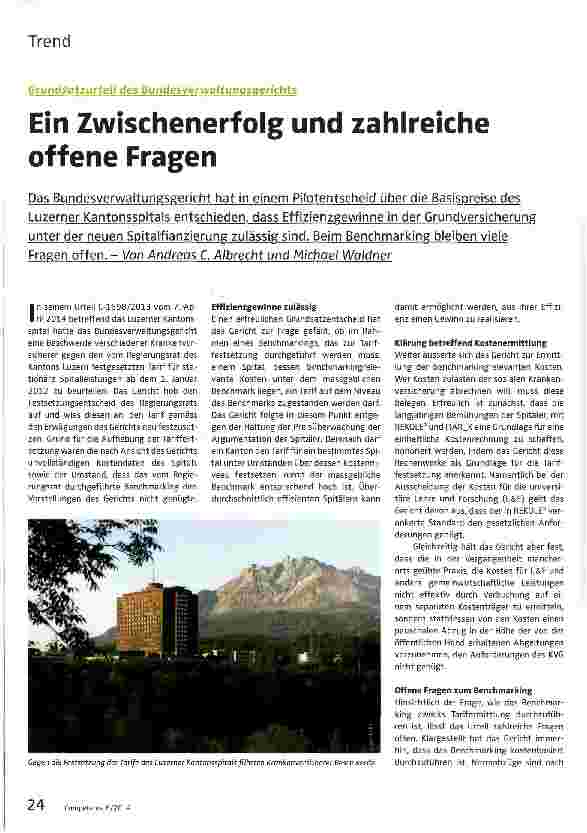 Vorschauseite 1: Ein Zwischenerfolg und zahlreiche offene Fragen