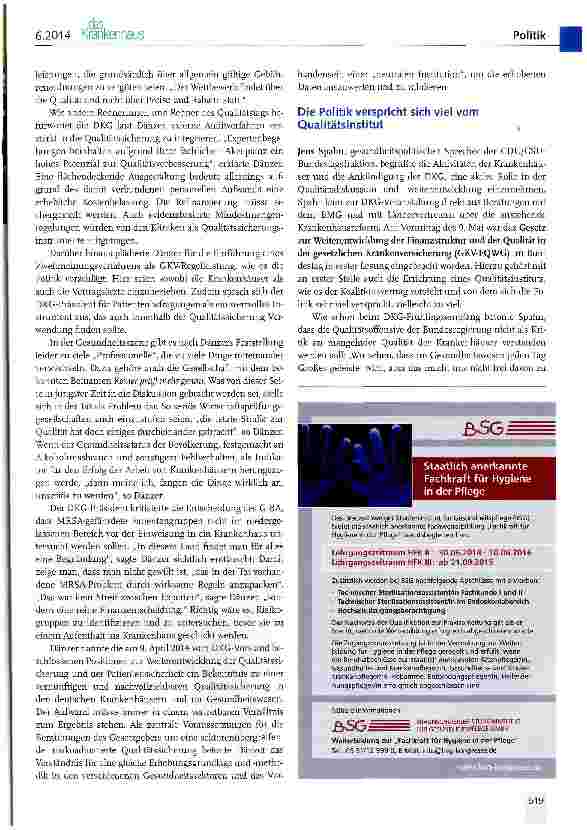 Vorschauseite 4: An der Spitze der Bewegung -DKG-Qualitätstag der