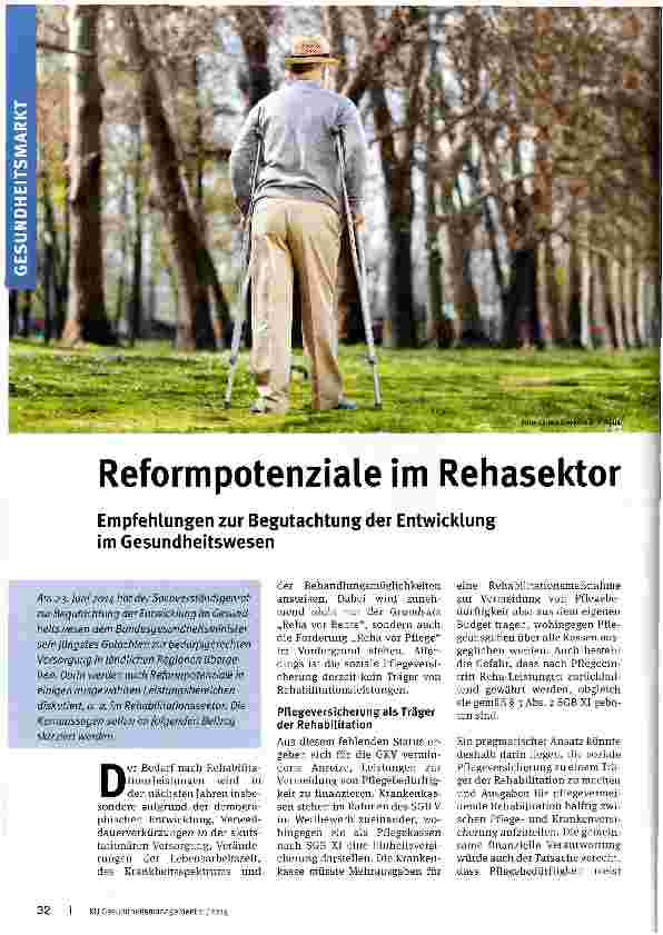 Vorschauseite 1: Reform Potenziale im Rehasektor