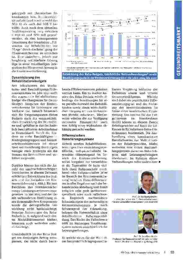Vorschauseite 2: Reform Potenziale im Rehasektor
