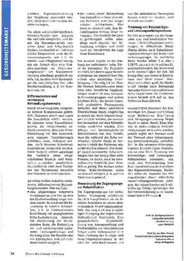 Vorschauseite 3: Reform Potenziale im Rehasektor