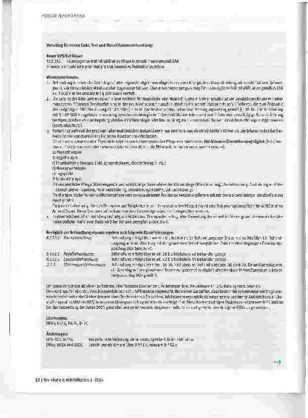 Vorschauseite 2: Aktuelle DRGs gefährden Patientenversorgung und Arbeitsplätze in der Neurologischen Frührehabilitation
