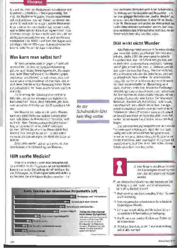 Vorschauseite 3: Rheuma - keine Greisenkrankheit Therapie nur mit individuallem Konzept