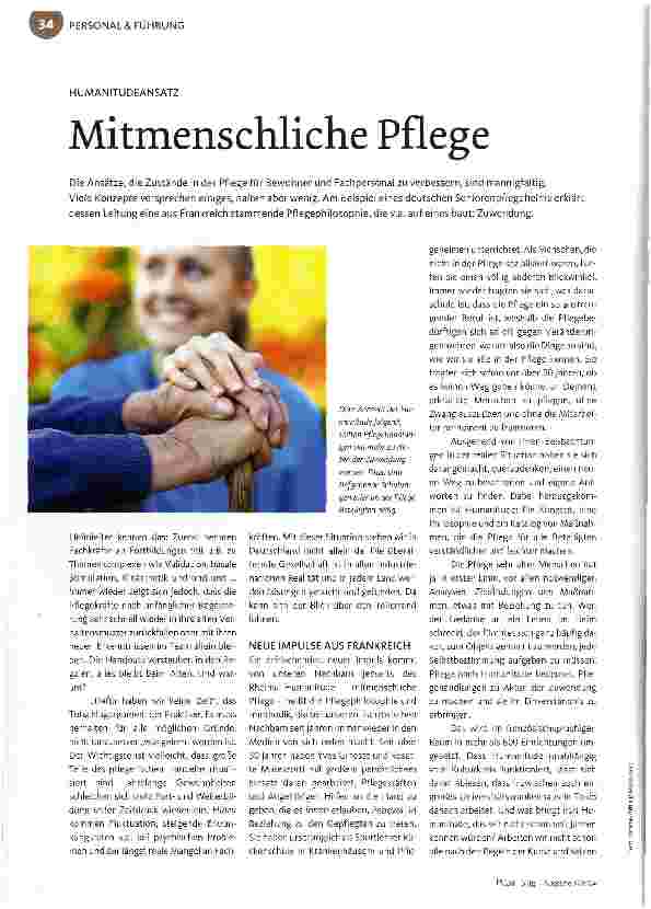 Vorschauseite 1: HUMANITUDEANSATZMitmenschliche Pflege