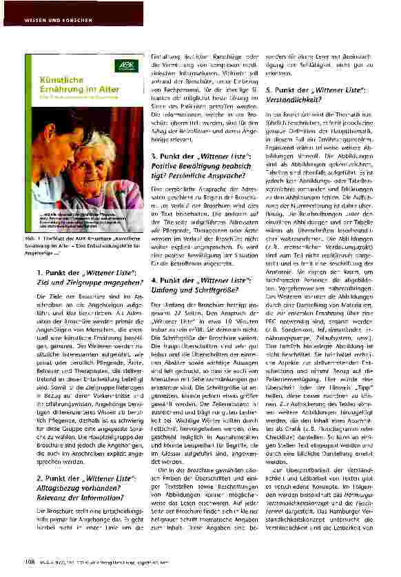 Vorschauseite 2: Güte von Broschüren für Patienten und deren Angehörige