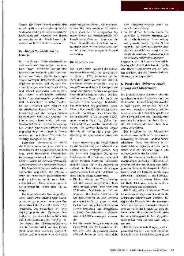 Vorschauseite 3: Güte von Broschüren für Patienten und deren Angehörige