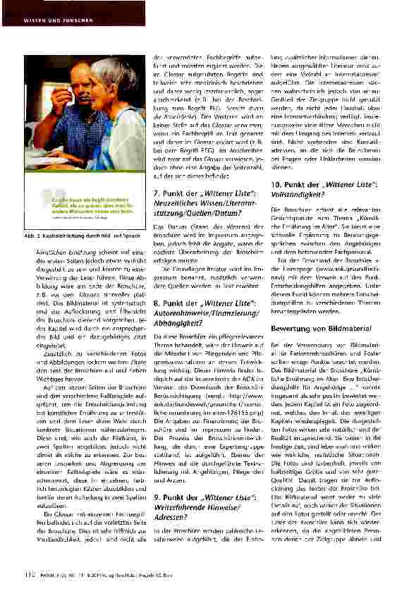 Vorschauseite 4: Güte von Broschüren für Patienten und deren Angehörige