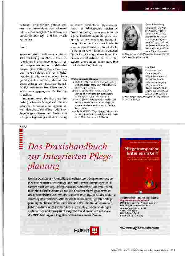 Vorschauseite 5: Güte von Broschüren für Patienten und deren Angehörige