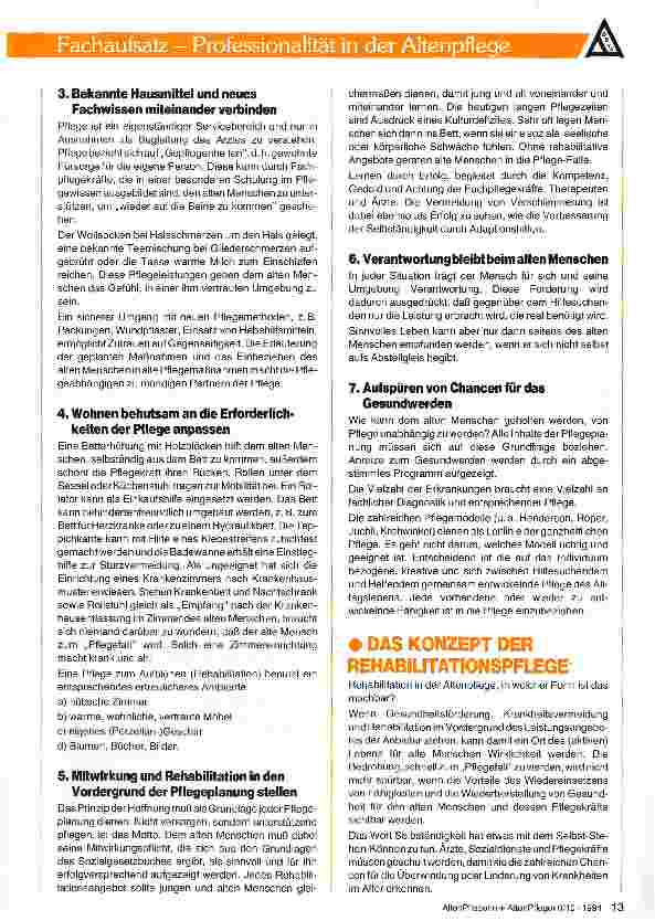 Vorschauseite 5: PROFESSIONALITÄT IN DER ALTENPFLEGEMöglichkeiten und Wege professionellen Handelns