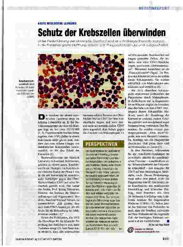 Vorschauseite 1: Schutz der Krebszellen überwinden