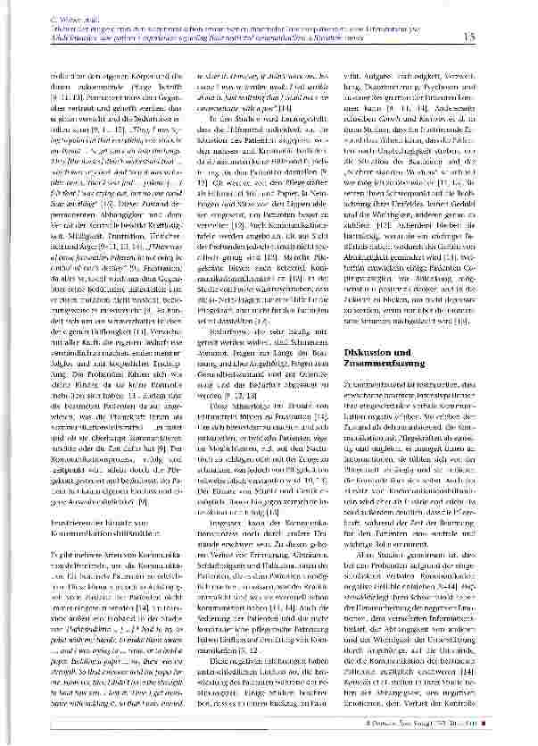 Vorschauseite 6: Erleben der eingeschränkten Kommunikation erwachsener, beatmeter Intensivpatienten: eine Literaturanalyse