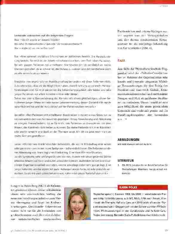 Vorschauseite 4: Das Fach Palliation in der Ausbildung