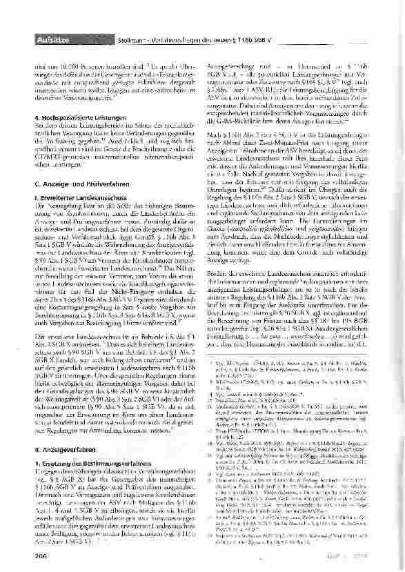 Vorschauseite 3: Verfahrensfragen des neuen § 116b SGB V