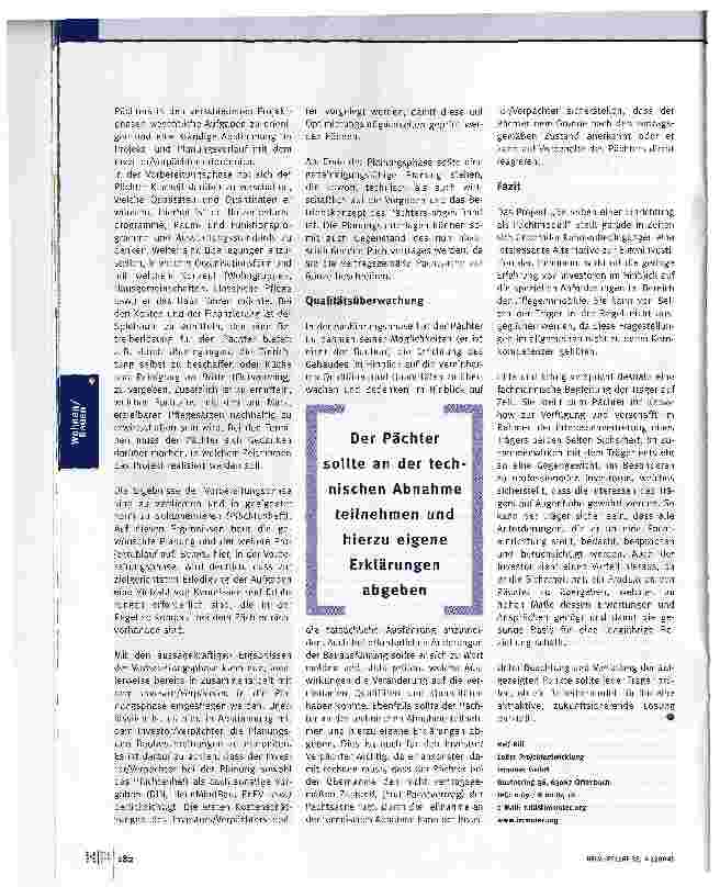 Vorschauseite 3: Pachtbetrieb Pflegeheim -Modell mit Zukunft?! (II)