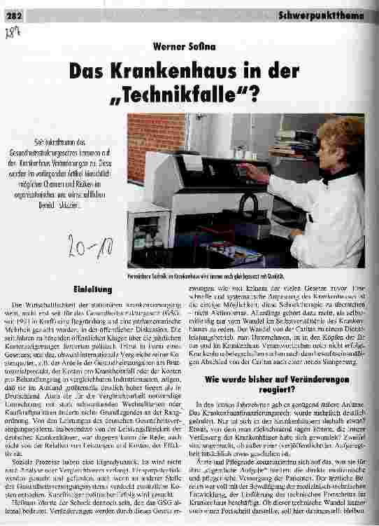 Vorschauseite 1: Das Krankenhaus in der Technikfalle?