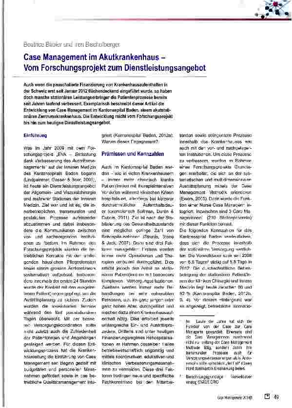 Vorschauseite 1: Case Management im Akutkrankenhaus -Vom Forschungsprojekt zum Dienstleistungsangebot