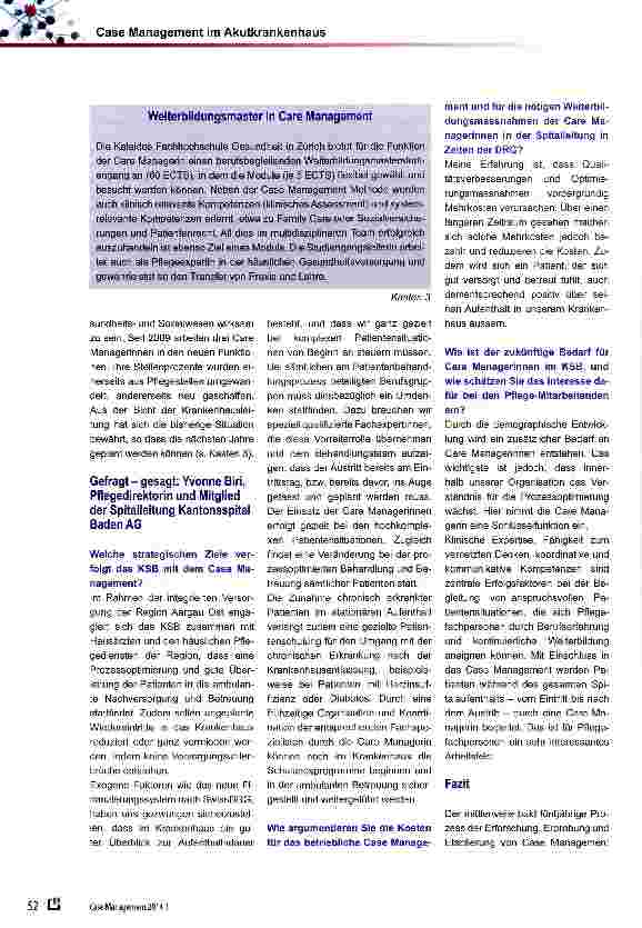 Vorschauseite 4: Case Management im Akutkrankenhaus -Vom Forschungsprojekt zum Dienstleistungsangebot