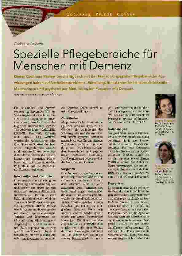 Vorschauseite 1: Spezielle Pflegebereiche für Menschen mit Demenz