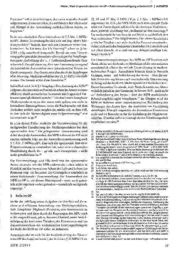 Vorschauseite 3: Medizinprodukteberater im OP - Patienteneinwilligung erforderlich?