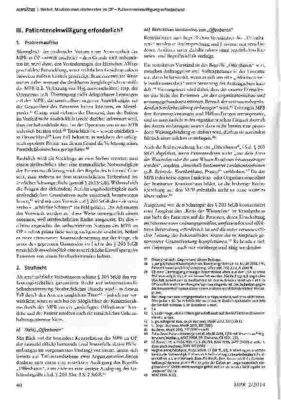 Vorschauseite 4: Medizinprodukteberater im OP - Patienteneinwilligung erforderlich?