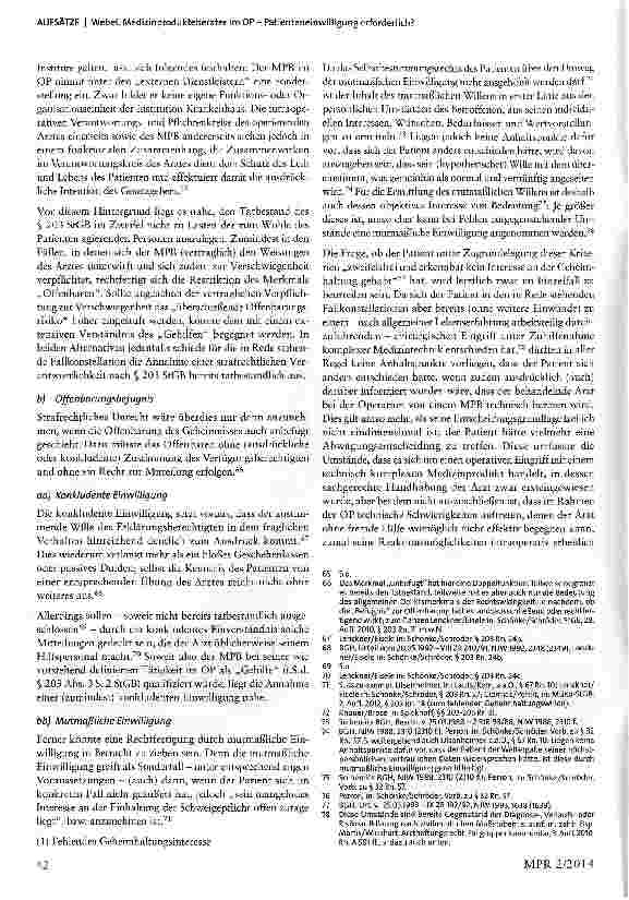 Vorschauseite 6: Medizinprodukteberater im OP - Patienteneinwilligung erforderlich?