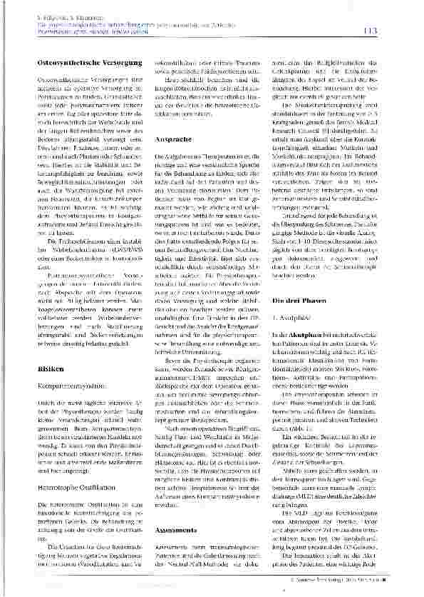 Vorschauseite 3: Die physio-therapeutische Behandlung eines polytraumatisierten Patienten